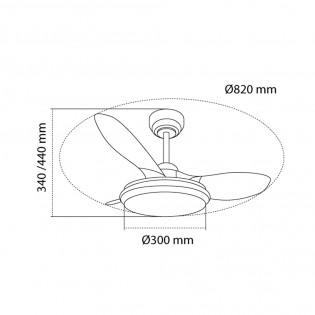 Ventilador de techo LED Stel TL Mini RGB CCT Dim (31W)