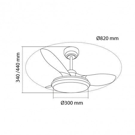 Ventilador de techo LED Stel TL Mini RGB CCT Dim (31W)