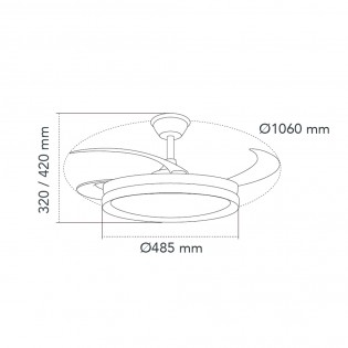 Ventilador LED aspas retráctiles Charly Evo CCT Dim Smart (72W)