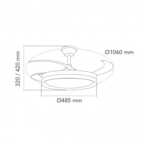 Ventilador LED aspas retráctiles Charly Evo CCT Dim Smart (72W)