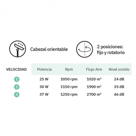 Ventilador de sobremesa Capitolio 3 Velocidades (37W)