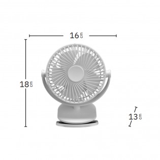 Ventilador con pinza y batería recargable Peñafiel (5W)