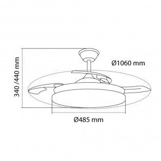 Ventilador LED con aspas retráctiles Covery Evo CCT Dim Smart (72W)