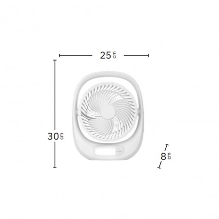 Ventilador recargable con luz LED y USB Aguila (5W)