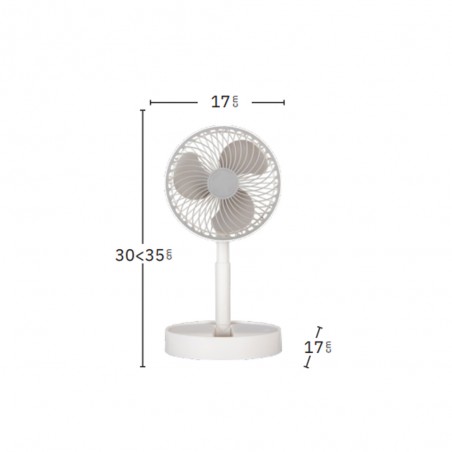 Ventilador con batería recargable y USB Jerico (5W)