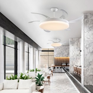 Ventilador LED aspas retráctiles Vento Maxi CCT Dim (70W)