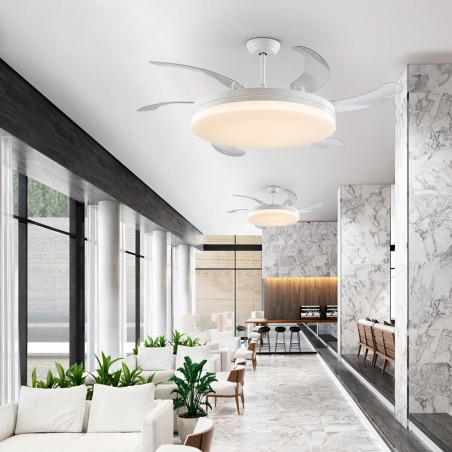 Ventilador LED aspas retráctiles Vento Maxi CCT Dim (70W)