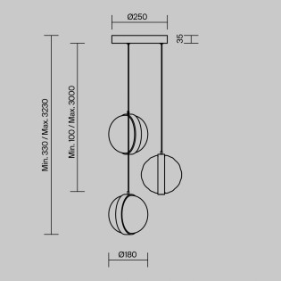 Lámpara colgante LED Misterio (3x6W)