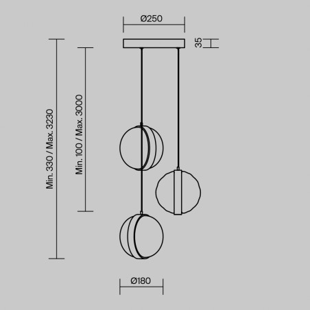 Lámpara colgante LED Misterio (3x6W)