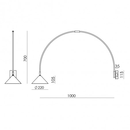 Aplique de pared arco LED Hinoo (13W)