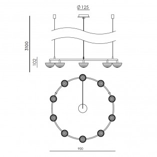 Lámpara colgante Hado (10...