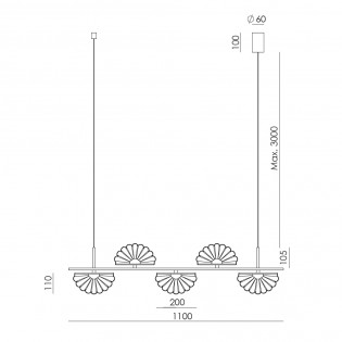Lámpara colgante Gina (5 luces)
