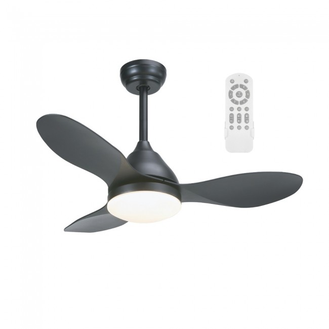 Ventilador de techo LED Cavil Mini Negro CCT Dim (20W)