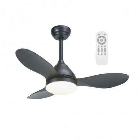 Ventilador de techo LED Cavil Mini Negro CCT Dim (20W)