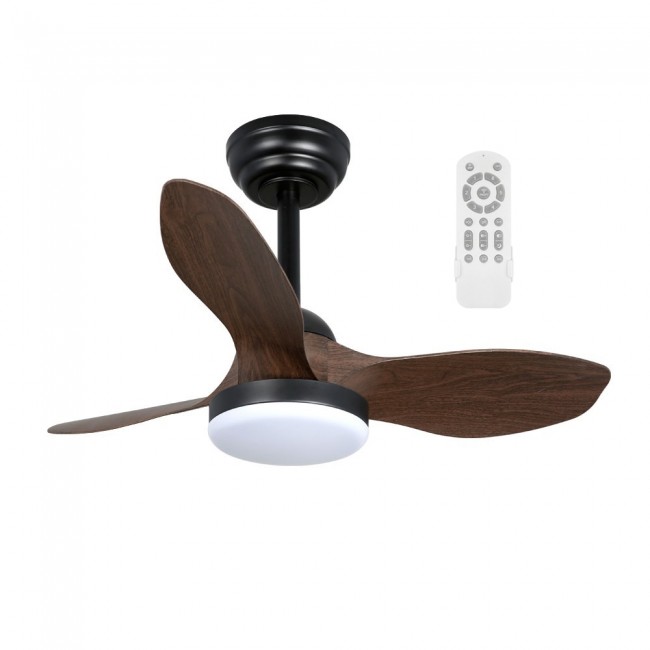 Ventilador LED Cavil Mini S Negro+Madera CCT Dim (20W)