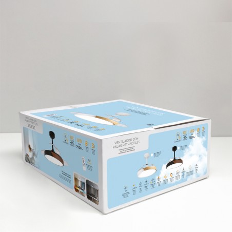 Ventilador LED aspas plegables Terno Blanco CCT Dim (72W)