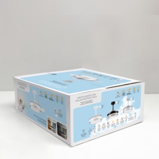 Ventilador LED aspas plegables Mesina Mini Plata CCT Dim (46W)