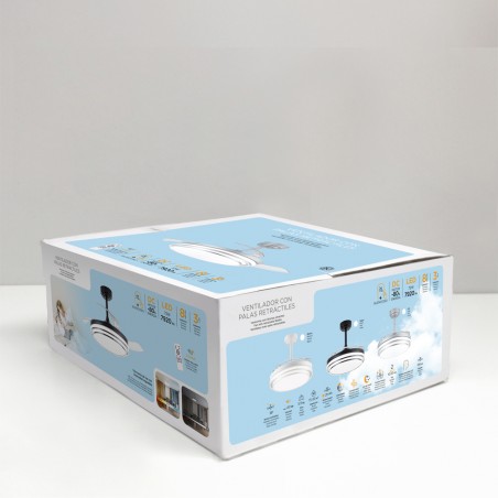 Ventilador LED aspas plegables Mesina Negro CCT Dim (72W)