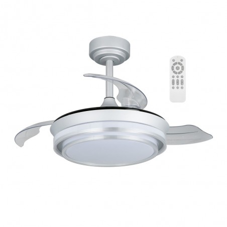 Ventilador LED aspas plegables Mesina Mini Plata CCT Dim (46W)
