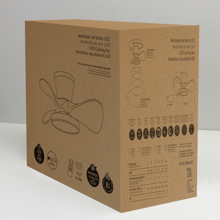 Ventilador de techo LED Merial Negro CCT Dim (20W)