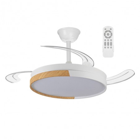 Ventilador LED aspas plegables Arpino Blanco CCT Dim (45W)