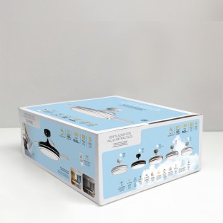 Ventilador LED aspas plegables Perla Gris CCT Dim (72W)