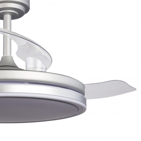 Ventilador LED aspas plegables Perla Gris CCT Dim (72W)