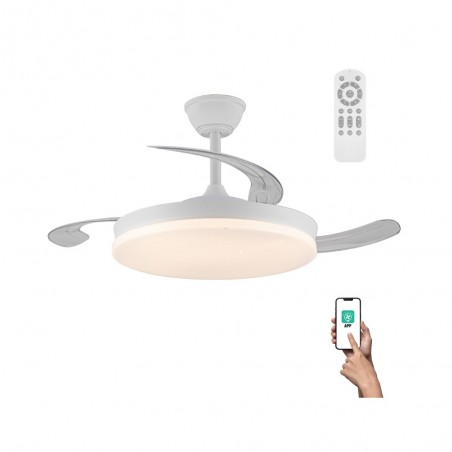 Ventilador LED con aspas retráctiles Covery Evo CCT Dim Smart (72W)