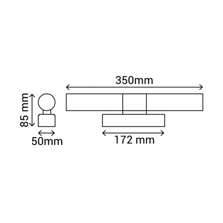 Aplique de pared LED para baños Egeo 2CCT (6W)