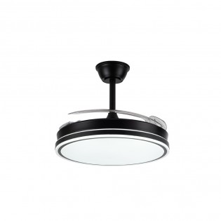 Ventilador LED aspas retráctiles Miso Evo Negro CCT Dim (72W)