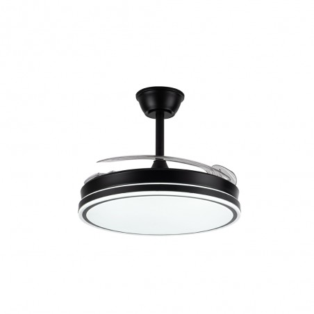 Ventilador LED aspas retráctiles Miso Evo Negro CCT Dim (72W)