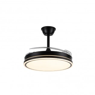 Ventilador LED aspas retráctiles Miso Evo Negro CCT Dim (72W)
