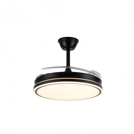 Ventilador LED aspas retráctiles Miso Evo Negro CCT Dim (72W)
