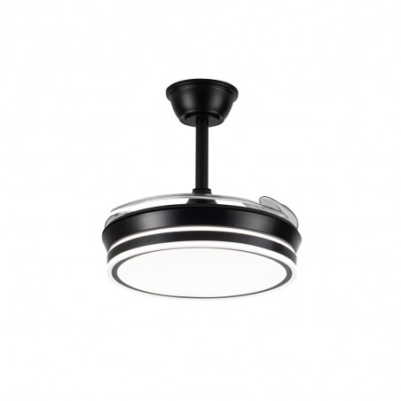Ventilador LED aspas retráctiles Miso Evo Mini Negro CCT Dim (46W)