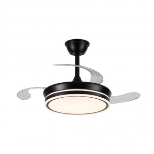 Ventilador LED aspas retráctiles Miso Evo Mini Negro CCT Dim (46W)