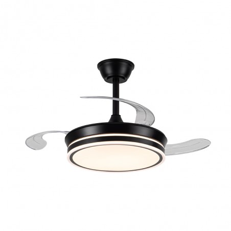 Ventilador LED aspas retráctiles Miso Evo Mini Negro CCT Dim (46W)