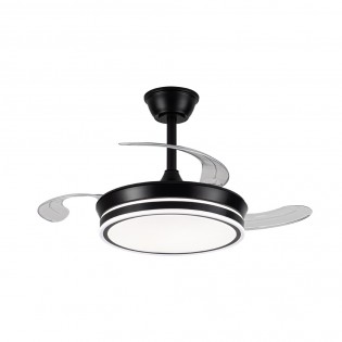 Ventilador LED aspas retráctiles Miso Evo Mini Negro CCT Dim (46W)