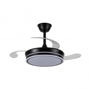 Ventilador LED aspas retráctiles Miso Evo Mini Negro CCT Dim (46W)