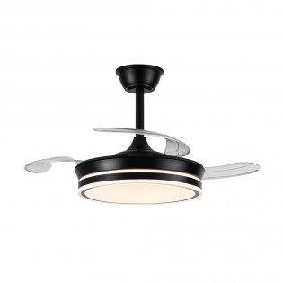 Ventilador LED aspas retráctiles Miso Evo Mini Negro CCT Dim (46W)