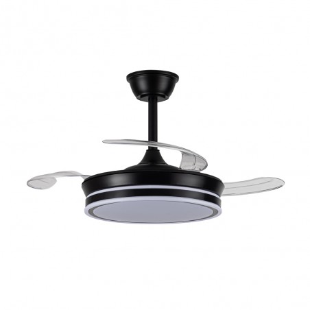 Ventilador LED aspas retráctiles Miso Evo Mini Negro CCT Dim (46W)