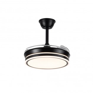 Ventilador LED aspas retráctiles Miso Evo Mini Negro CCT Dim (46W)