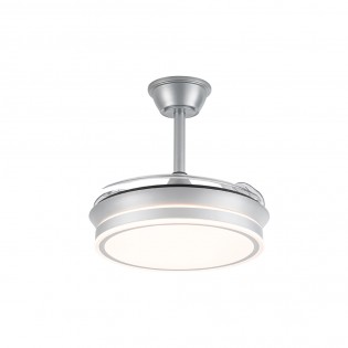 Ventilador LED aspas retráctiles Miso Evo Mini Plata CCT Dim (46W)