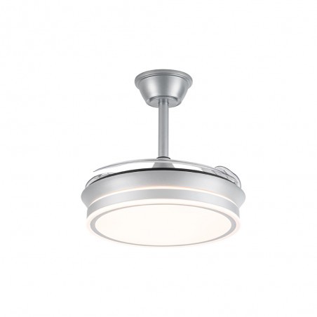 Ventilador LED aspas retráctiles Miso Evo Mini Plata CCT Dim (46W)