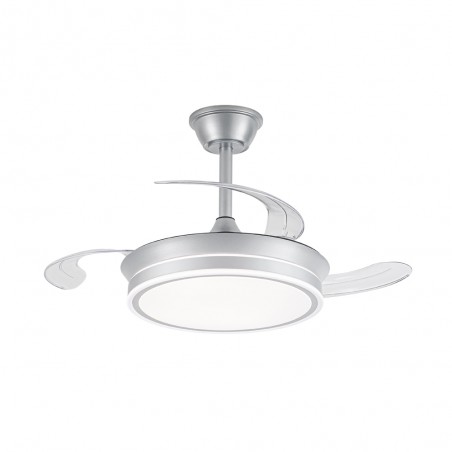 Ventilador LED aspas retráctiles Miso Evo Mini Plata CCT Dim (46W)