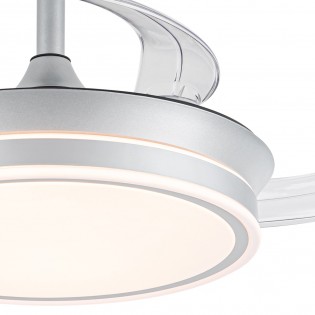Ventilador LED aspas retráctiles Miso Evo Mini Plata CCT Dim (46W)