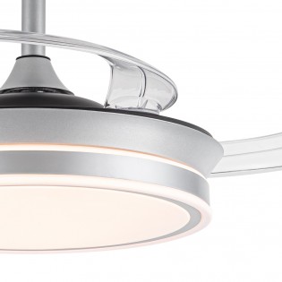 Ventilador LED aspas retráctiles Miso Evo Mini Plata CCT Dim (46W)