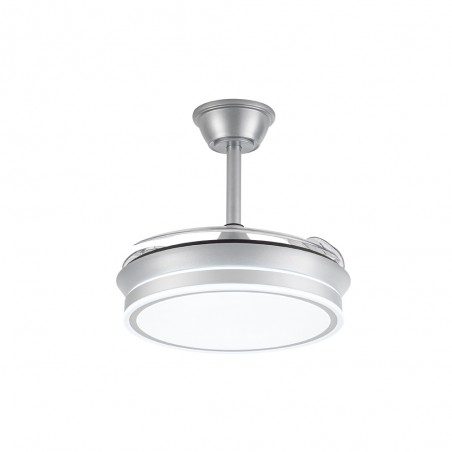 Ventilador LED aspas retráctiles Miso Evo Mini Plata CCT Dim (46W)