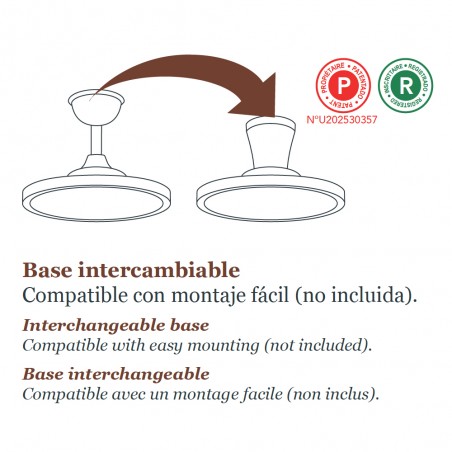 Ventilador LED aspas retráctiles Miso Evo Mini Plata CCT Dim (46W)