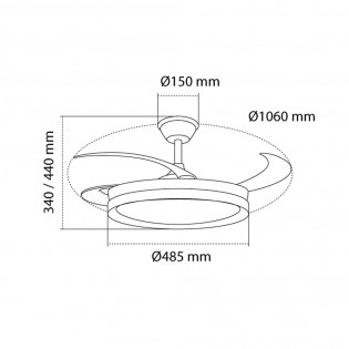 Ventilador LED con aspas retráctiles Nestera Eco Blanco CCT Dim (45W)