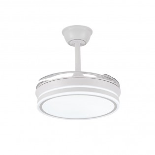 Ventilador LED aspas retráctiles Miso Evo Mini Blanco CCT Dim (46W)